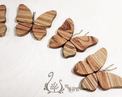 냄비받침_나비 원목